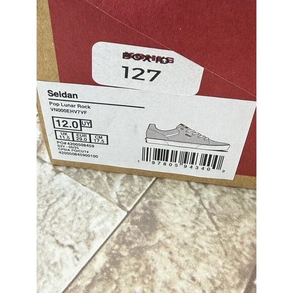 NWT VANS UNISEX/YOUTH SNEAKERS/SHOES SZE 12 PURE GREY - Picture 7 of 13